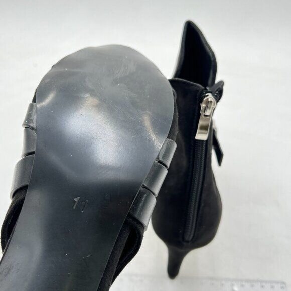 Black Peep Open Toe Sandals Boot Cut Out Buckle Ankle Bootie Low Heel Shoes